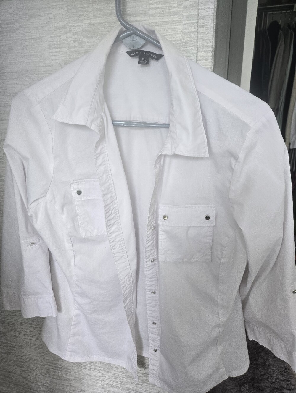 Zac & Rachel Classic White Collared Button Shirt